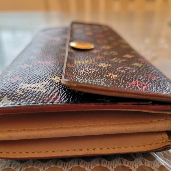 Auth 100% Louis Vuitton Monogram Multicolor Portefeuille Sarah Wallet - Picture 6 of 11